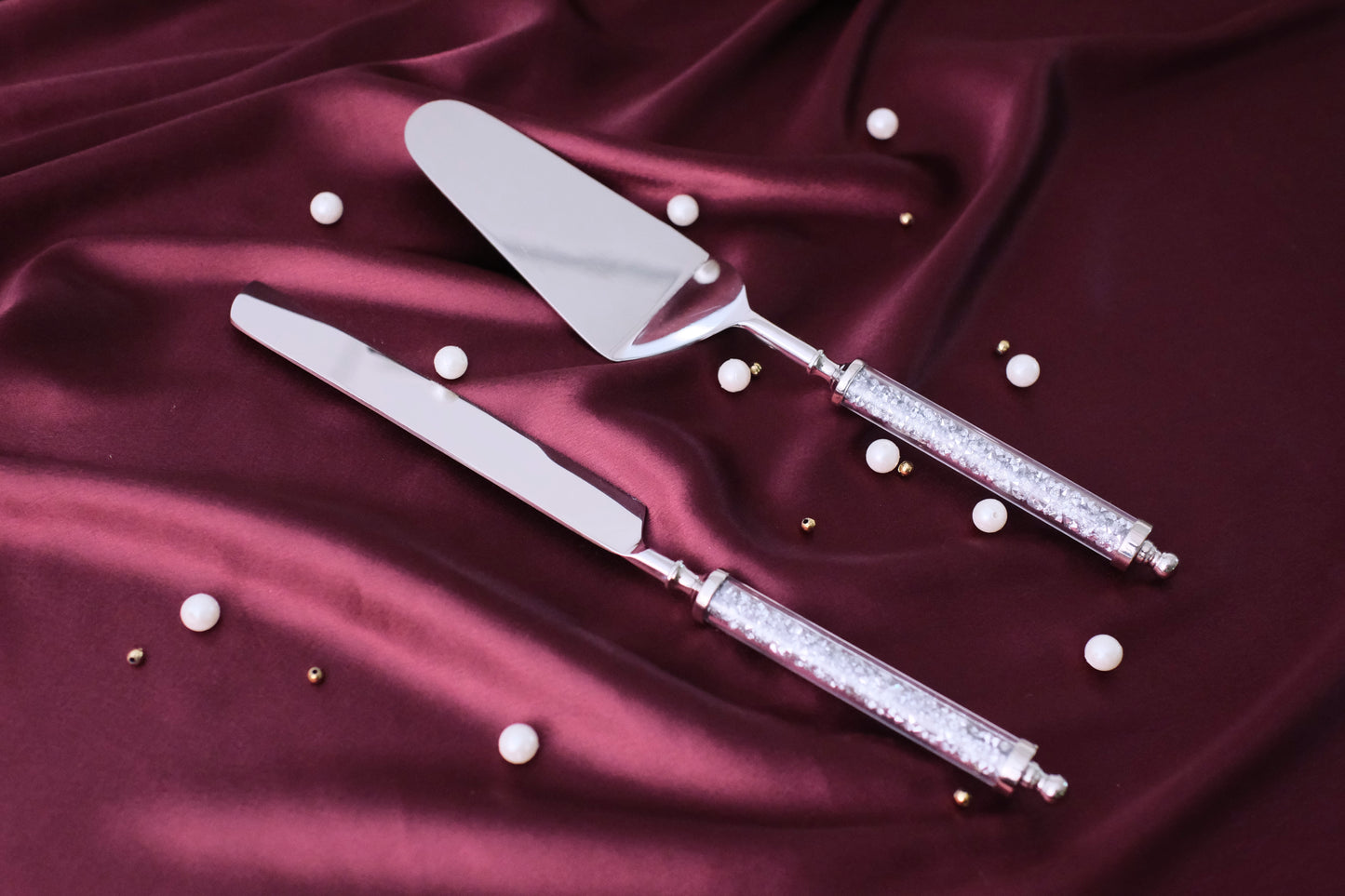 Silver Crystals Cake Set