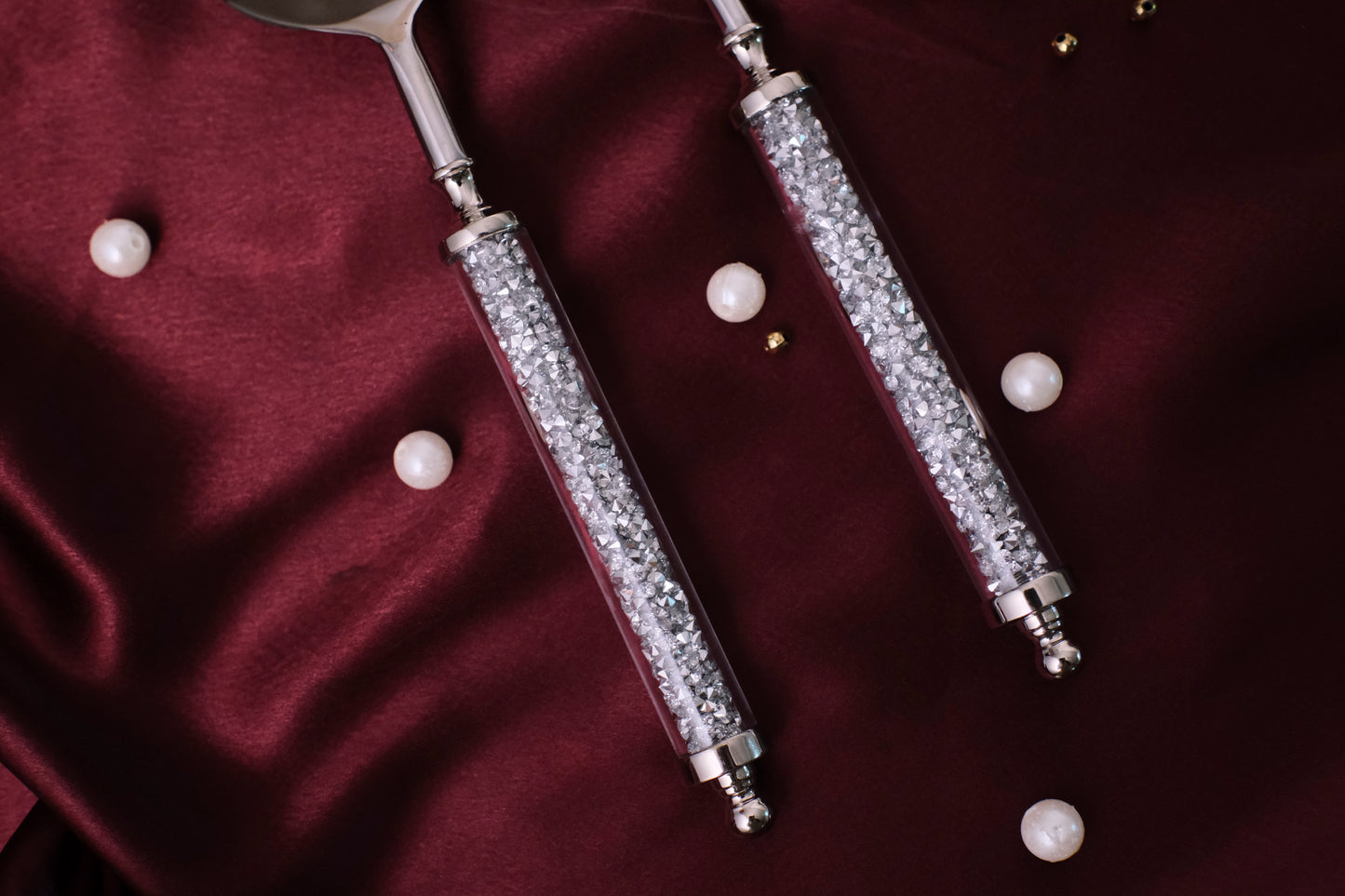 Silver Crystals Cake Set
