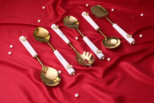 Cream and Gold QueenBee Serving Set