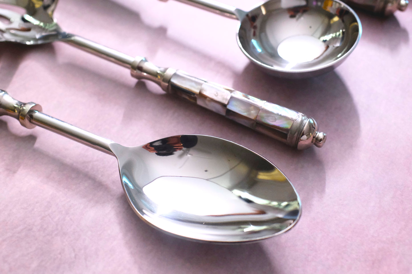 Grey Silver Round Marble Serving set