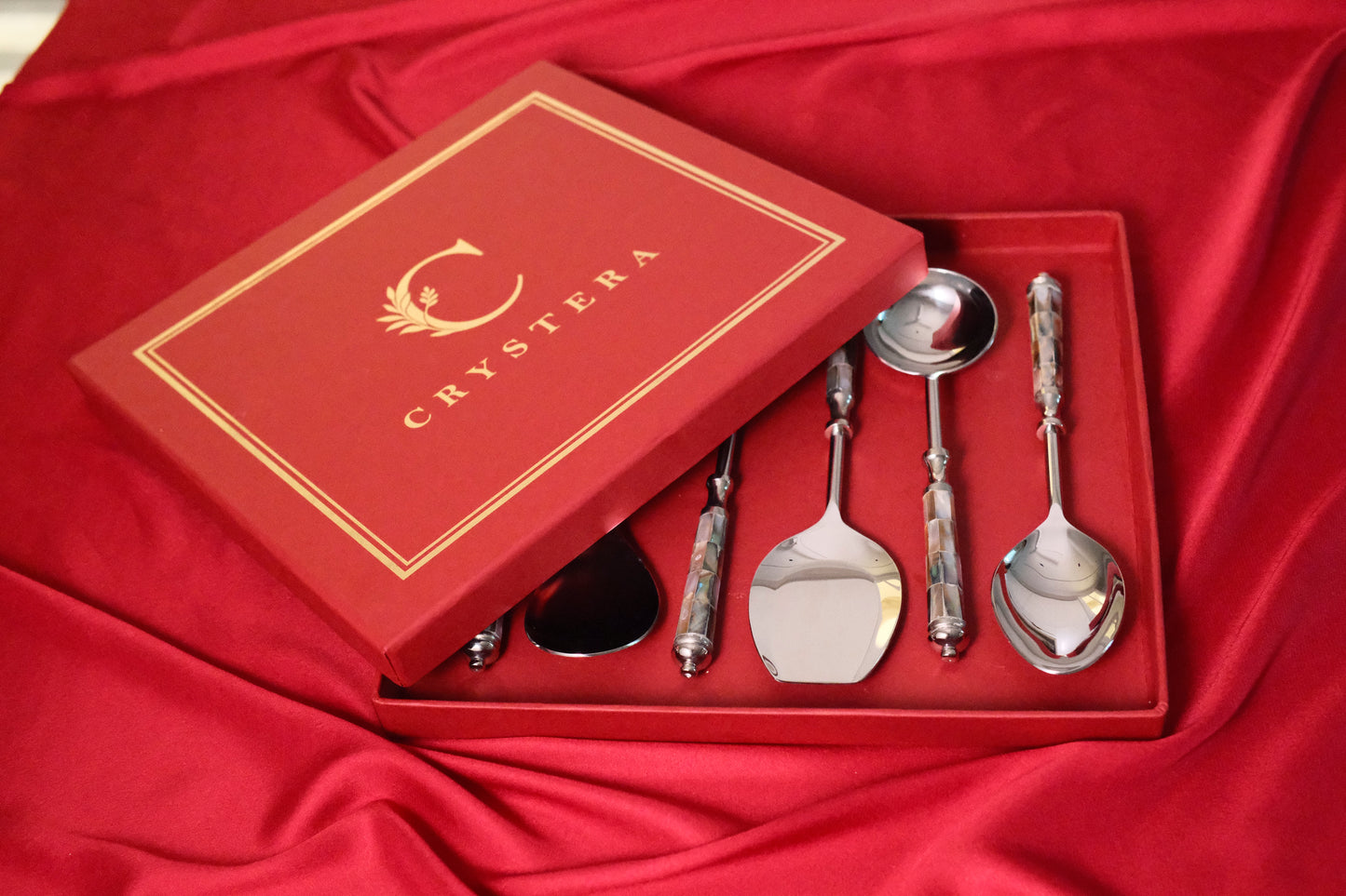 Grey Silver Round Marble Serving set